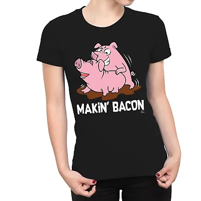 1Tee Womens Makin Bacon Pig T-Shirt • $9.94