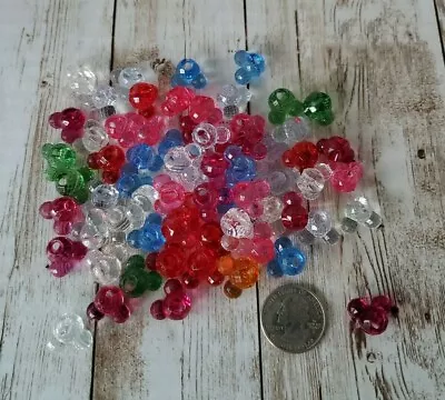 Disney Mickey Mouse  Crystal  Beads Red Pink Blue Clear Green Crafts 69PCS  • $21.99