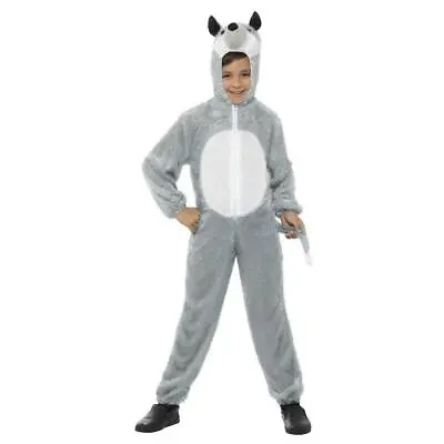 Children's Wolf Fancy Dress Party Costume Grey Soft • £16.59