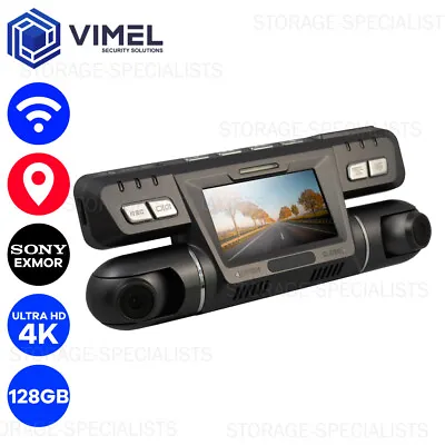 Dual Dash Camera 4K WIFI GPS 128GB Car Security Mini Dashcam Taxi Driver • $179