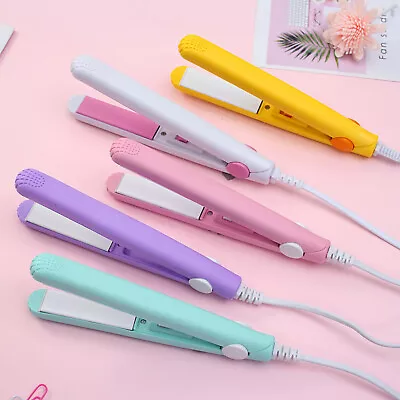 2-in-1 Ceramic Mini Hair Curler Portable Straightener Tourmaline Iron Heating UK • £8.45