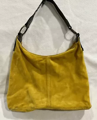 Maurizio Taiuti Mustard Yellow Suede Hobo Satchel Bag Boho Hippie Made In Italy • $29.99