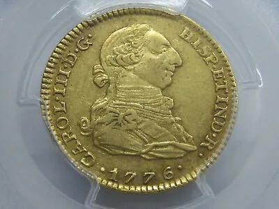 1776 Madrid 2 Escudos Pcgs Xf45 Gold Charles Iii Spain Doubloon Colonial Era • $1625