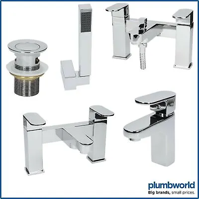 Modern Bathroom Tap Set Mono Basin Mixer Bath Filler Shower Lever Handle Chrome • £34.97