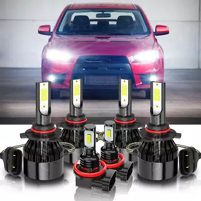 For Mitsubishi Lancer 2008-2015 LED Headlight High Low Fog Light Bulbs Combo 6pc • $39.99