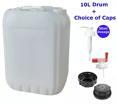 10 Litre 10l Jerrycan Jerrican Water Container Food Safe Drum Screw Tap Cap Pump • £73.99