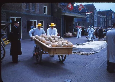 Vintage Photo Film Slide 1950's Amsterdam Holland  Melons Vending Cart • $5