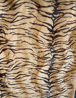 Gold Tiger Animal Print Velboa Velvet 60  Wide Faux Short Fur Fabric By The Yard • $19.99