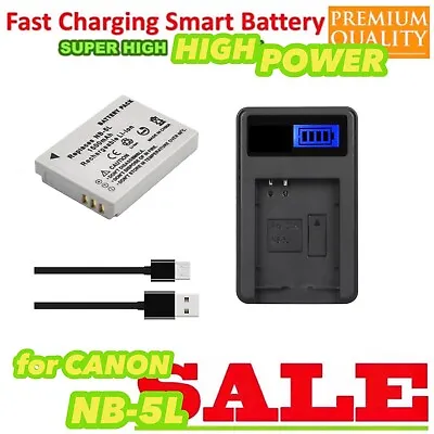 NB-5LBattery + Lcd Charger For Canon PowerShot S100 S100V S110 SX200 Is CB-2LXE • $29.55