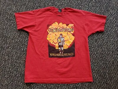 Vintage 90s We Walk Where The Devil Dances Firefighter Single Stitch T Shirt XL  • $14.99