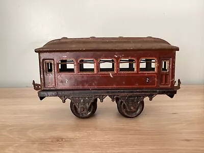 BING/GBN O GAUGE (1920s?) EARLY 2nd PASSENGER COACH. Maroon / Brown • $45