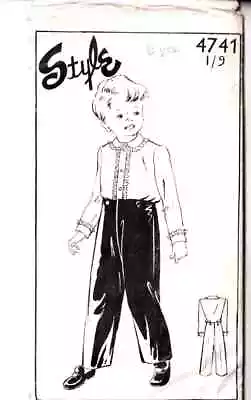 Style Sewing Pattern 4741 Page Boy Outfit Trousers Shirt Age 6 Vintage 1940s 40s • £8.99