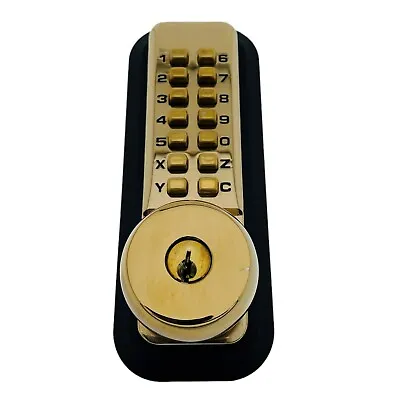 All Weather Mechanical Keyless Deadbolt Door Lock - Bright Brass • $24.95
