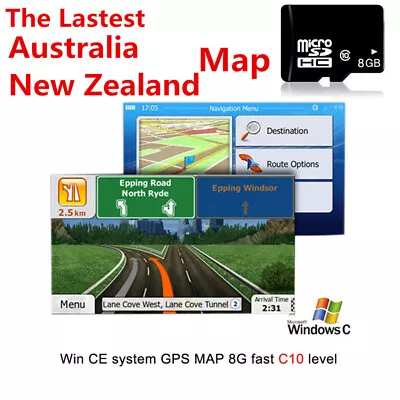 Latest GPS Maps Micro SD Card 8GB Australia New Zealand For WIN CE System Device • $37.19