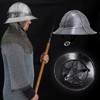 16 Gauge Medieval Italian Kettle Helmet Battle Ready Medieval Helmet Crusader • $70.49