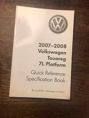 2007-2008 VW Touareg 7L Platform Quick Reference Specification Book  • $19.99