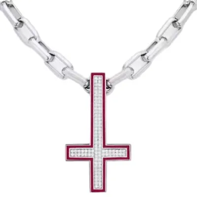 Inverted Crossed Zircon Necklace Hip-hop Light Luxury Female Summer Jewelry • £5.11