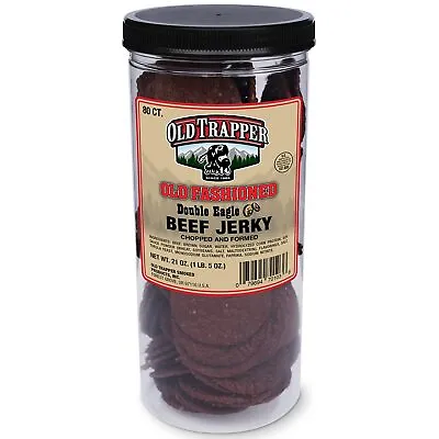 Old Trapper BEEF JERKY ROUNDS 80 Count Bulk Pack Jar- 14.5 Ounces- Double Eagle  • $22.75