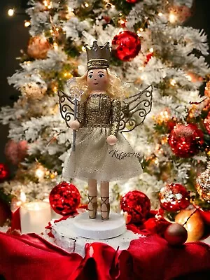 14” Sugar Plum Fairy Gold Princess Angel Ballerina Christmas Wooden Nutcracker • $35