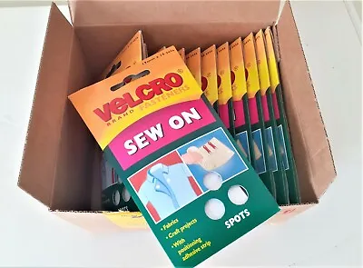 Box Velcro 12 Packs Sew On White Spots Dots Fastenings For Crafts 19mm • £9.99