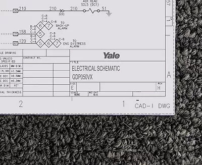 Yale Forklift GDP050VX Electrical Wiring Diagram Manual • $237.30