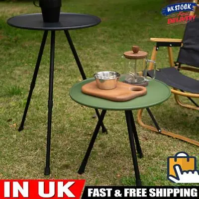 Portable Camping Small Round Table With Storage Bag Adjustable Outdoor Furniture • £19.59