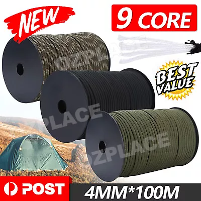 9 Strand Core Rope-100M 550 Paracord Parachute Cord Lanyard Mil Spec Type III • $17.95