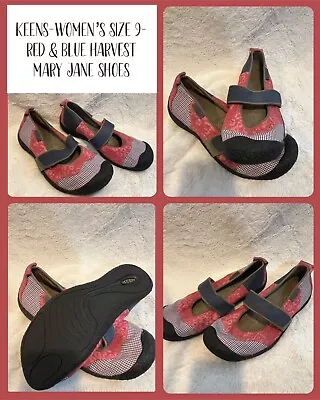 Keens-Women’s Size 9-Red & Blue Harvest Mary Jane Shoes • $18