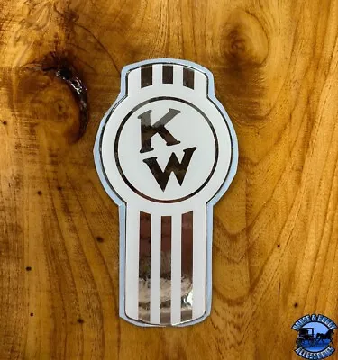 Old Style White/Chrome Kenworth Emblem Decal Replacement High Quality USA Made • $88.07