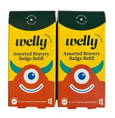 $16.37 • Buy Monsters Flex Fabric Bandages 2 Welly Bravery Badge Refills 48 Total NEW