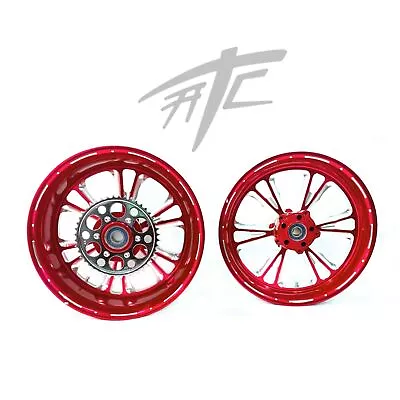 Gsxr Stock Size Candy Red Contrast Vandetta Wheels 01-08 Suzuki Gsxr 1000 • $2799.99