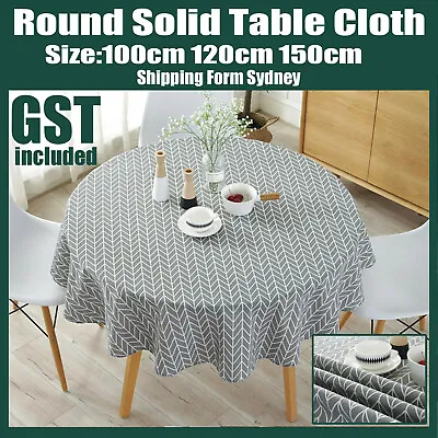 $14.99 • Buy Vintage Cotton Linen Round Tablecloth Boho Printed Geometric Table Cloth Covers