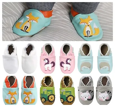 Moccasins Baby Slippers Floor Socks Anti-slip Toddler Outdoor Shoes Leather  • £4.99