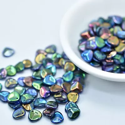 30 Beads - Rose Petal 8x7mm - Crystal Magic Colors - Choose Color - Czech Glass • $1.99