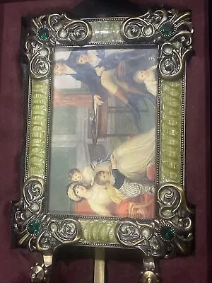 Michael Hero Soft Green European Traditions Easel Frame Swarowski Crystals 4X6  • $200