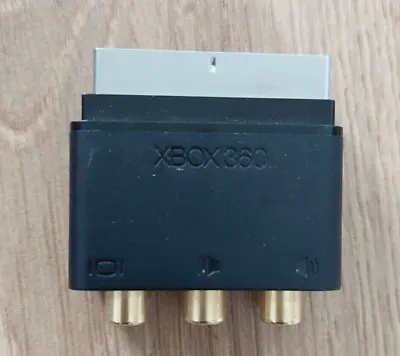 OFFICIAL Microsoft XBOX 360 Scart Adapter Rgb Av Connector Block Plug   • £2.99