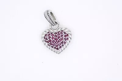 Vintage Sterling Silver Judith Ripka Heart Pendant With Ruby 1.25  • $100