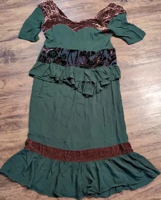 Marrika Nakk Velvet Trim Peasant Top Bell Sleeve With Skirt  • $99.99