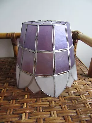 Purple / Silver  Capiz Shell Ceiling Or Lamp Shade. Petal Shape . • £18.95