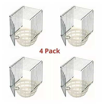 4 X Plastic & Wire Canary Nest Pans / Bird Nest Box For External Cage Fixing • £19.45