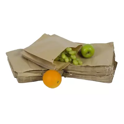 X200 Paper Food Bags Disposable Sandwich Fruit Bags Brown Strung Craft • £4.99