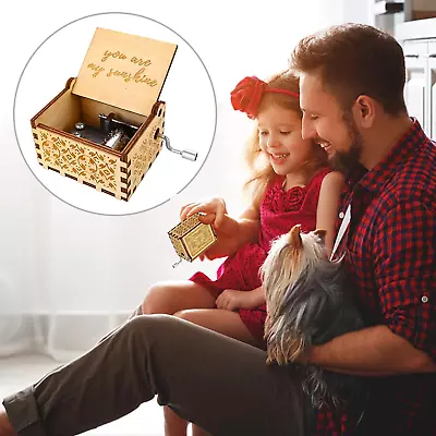 $7.35 • Buy You Are My Sunshine Wooden Carved Hand Cranked Music Box Gift For Children USA