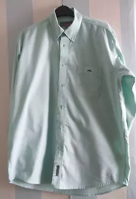 (RV) Vintage Le Shark Blue / Green Teal Long Sleeve Shirt L • £9.99