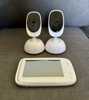 Motorola VM75-2 5 Inch Cameras And Remote Pan Video Baby Monitor • $49.99