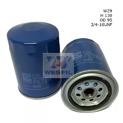 6 X WZ9 Wesfil Oil Filters - PACK OF SIX Industry Number Z9 / AFL1 • $55