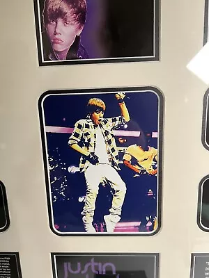 Framed Justin Bieber Memorabilia. 55cm X 45cm. Limited Edition 83/499. Cert • $35