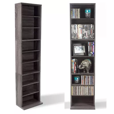 Media Storage Cabinet Organizes Prized Music Movie Video Games Tower Stand Rack • $75.06