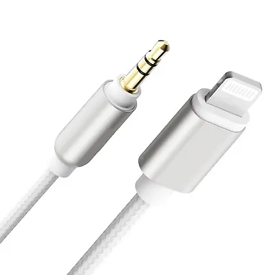 3.5mm AUX Extension Audio Cable Stereo Speaker Headphone Fits IPhone 15/14/13/12 • £6.91