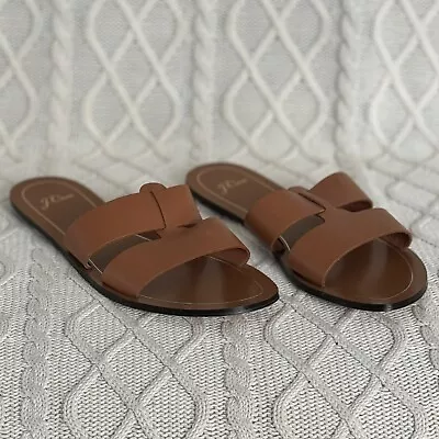 EUC J. Crew Women's Size 10 Cyprus Sandals W/Interlocking Straps Tan Leather  • $25