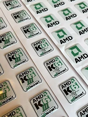 Custom AMD K6 2 3 III Athlon XP 1x1 DOMED Computer Case Badge Sticker Retro • $3.49